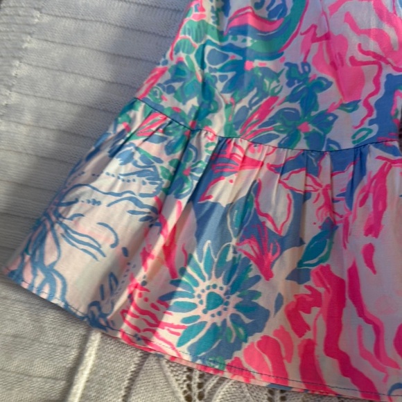 Lilly Pulitzer Vibrant Floral Top - Pink and Green - Picture 4 of 5